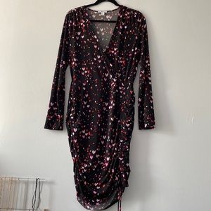 Bar lll black long sleeve dress with hearts size XL